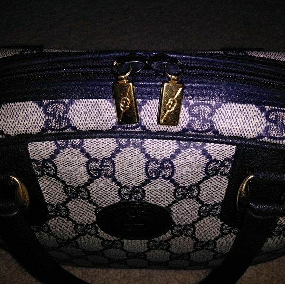VTG Gucci Monogram Purse Blue - Picture 7 of 8